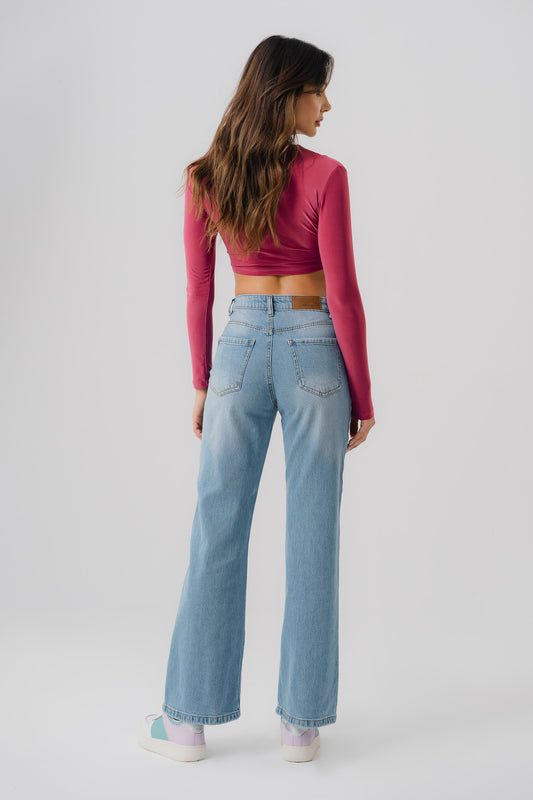 Mid Blue Straight Fit Jeans