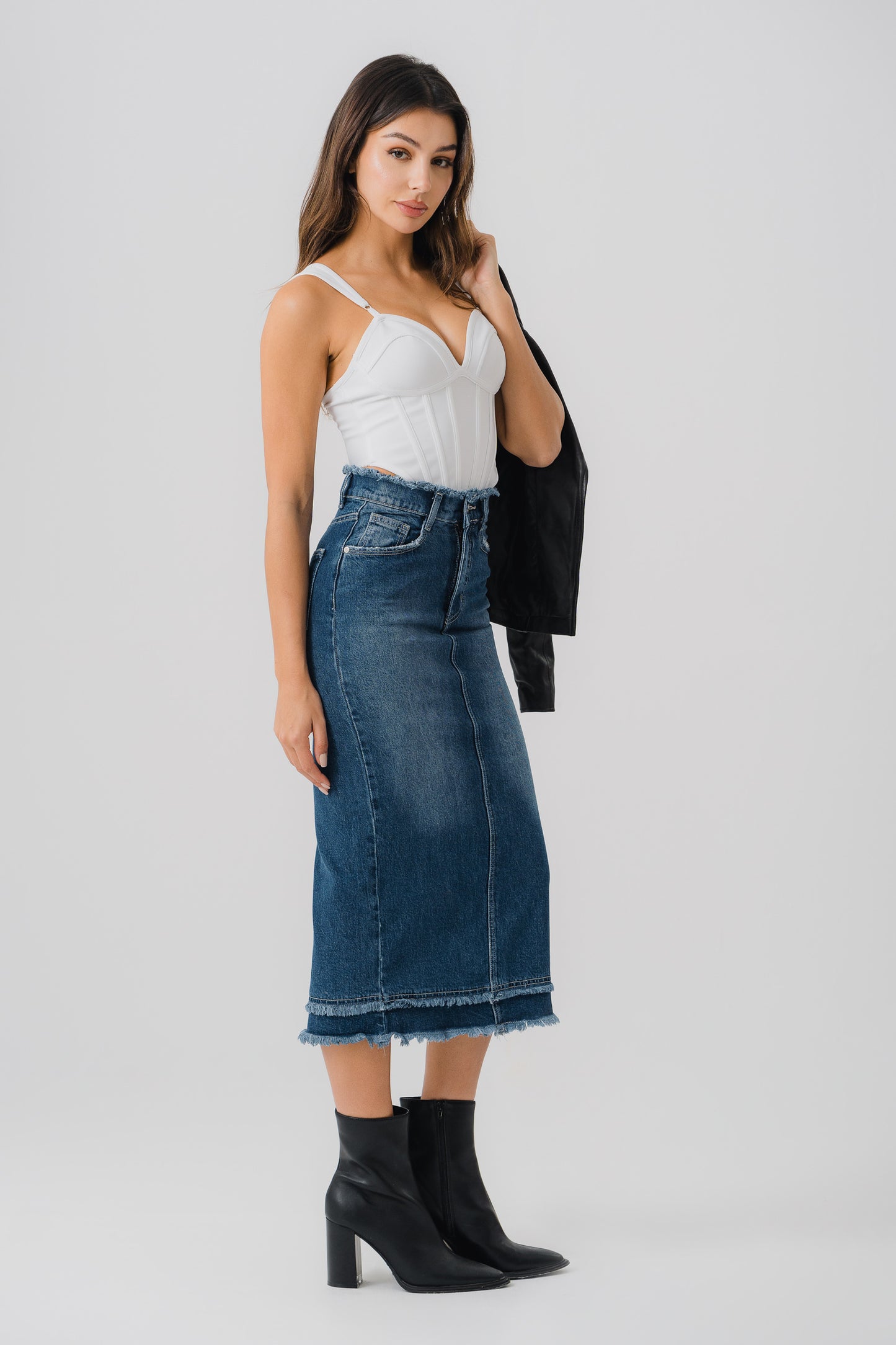 Shaded Denim Skirt