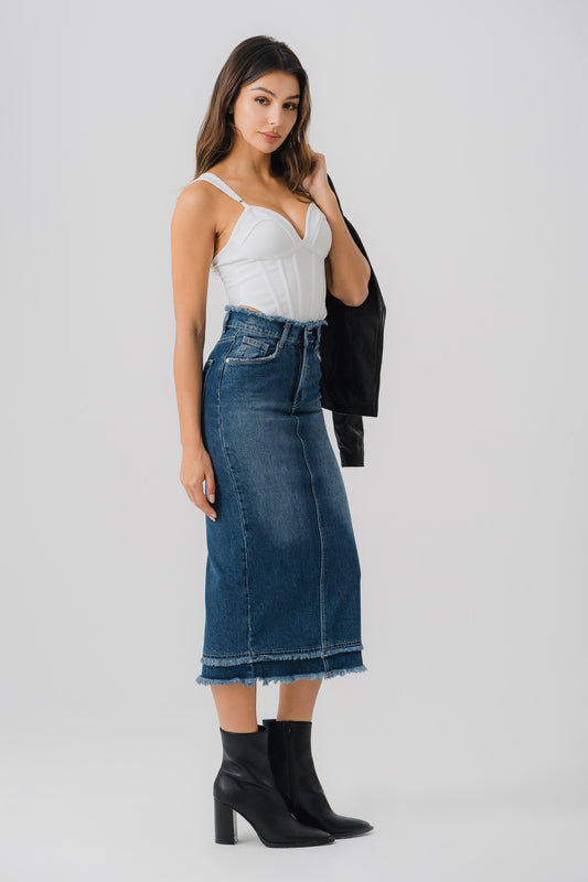 Shaded Denim Skirt